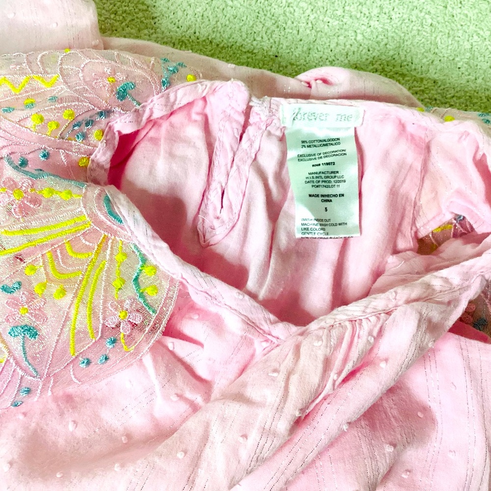 Easter 🐣 Forever Me Toddler Girl Butterfly Wing Linen Dress - Picture 7 of 8